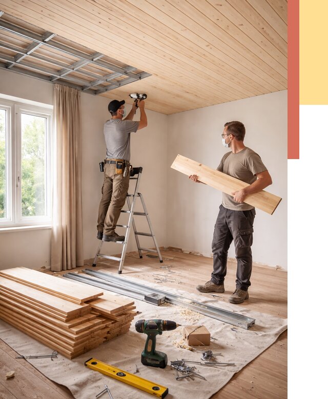 Монтаж потолка из вагонки в дзержинском от 6652 руб. | Быстро и недорого — ОТДЕЛОЧНИК-Дзж