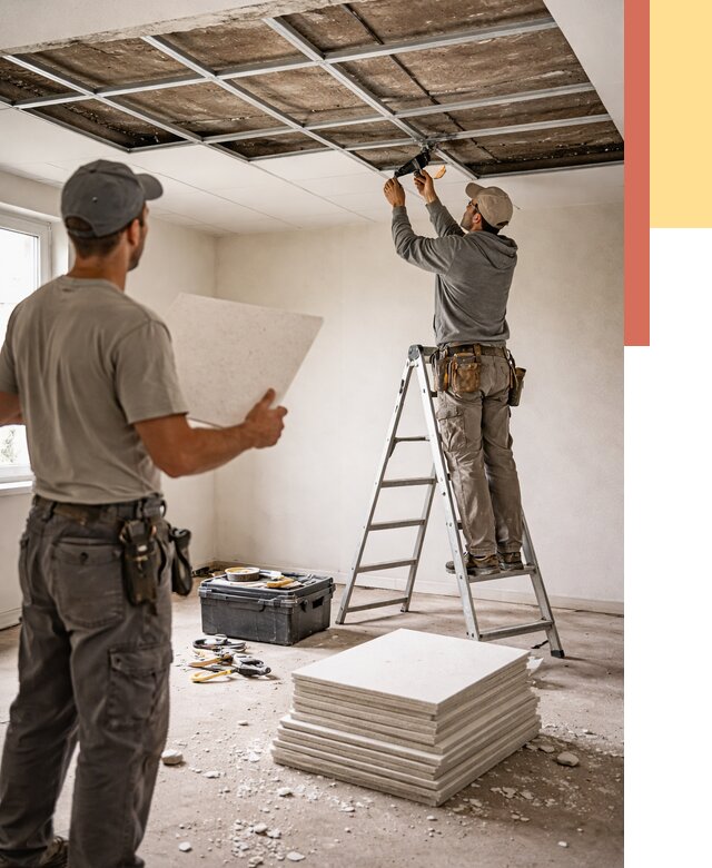 Замена плит подвесного потолка в дзержинском от 1791 руб. быстро и недорого | ОТДЕЛОЧНИК-Дзж