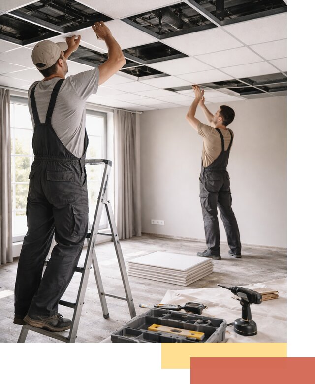 Замена плит подвесного потолка в дзержинском быстро и качественно