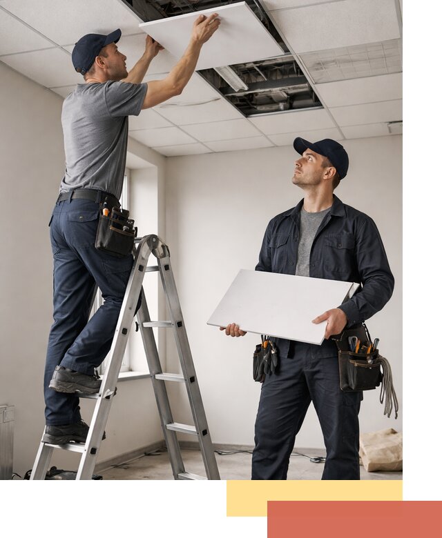 Обслуживание подвесного потолка в дзержинском — ремонт и чистка