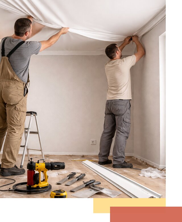 Монтаж ПВХ натяжного потолка в дзержинском качественно и быстро