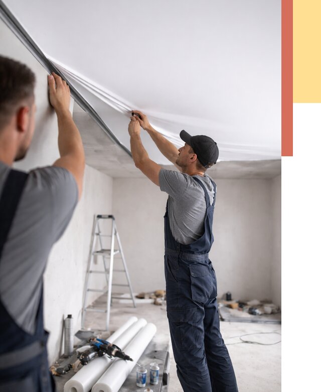 Монтаж матового натяжного потолка в дзержинском от 4605 руб./м² — быстро и недорого | ОТДЕЛОЧНИК-Дзж