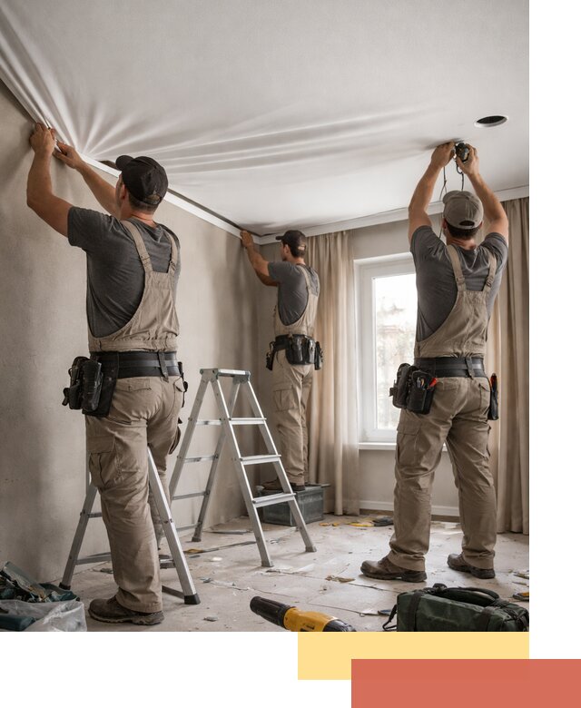 Монтаж матового натяжного потолка в дзержинском качественно и быстро