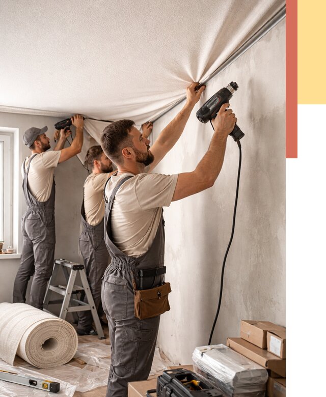 Монтаж фактурного натяжного потолка в дзержинском от 768 руб. — ОТДЕЛОЧНИК-Дзж