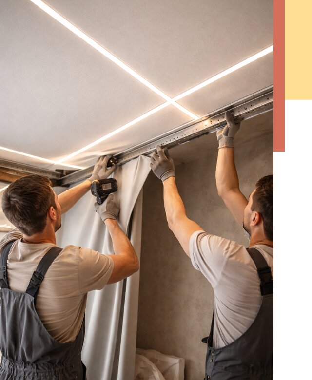 Монтаж натяжного потолка со световыми линиями в дзержинском от 1228 руб. | ОТДЕЛОЧНИК-Дзж