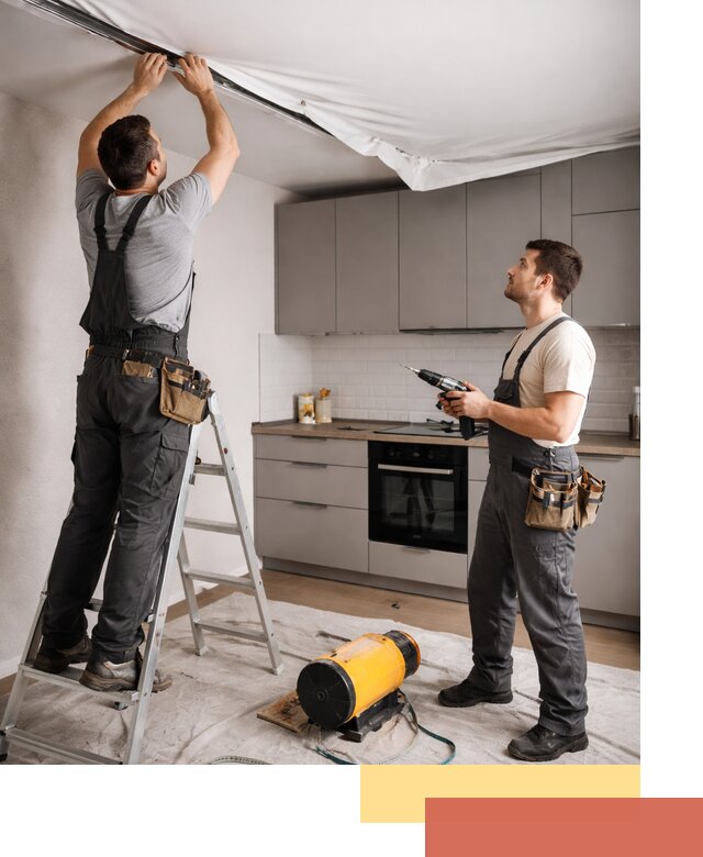 Монтаж натяжного потолка на кухне в дзержинском