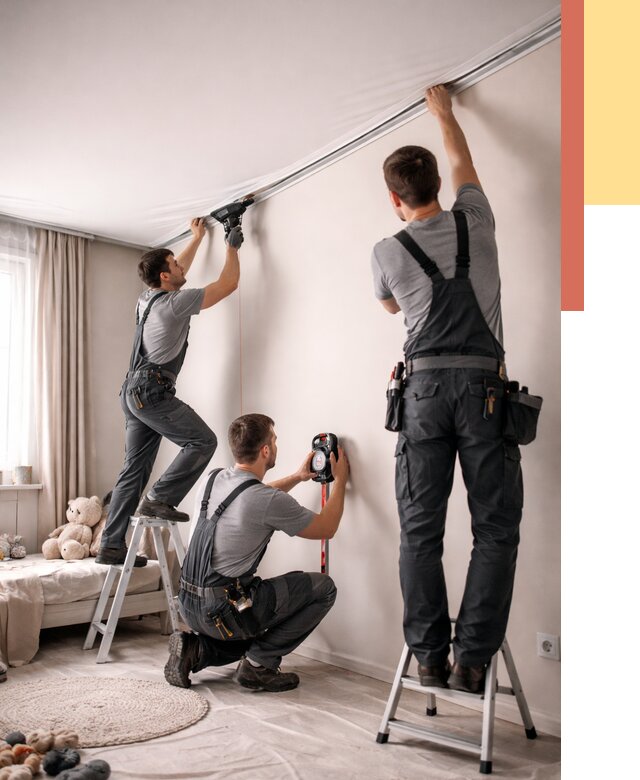 Монтаж натяжного потолка в детской в дзержинском от 3582 руб. — быстро и недорого | ОТДЕЛОЧНИК-Дзж