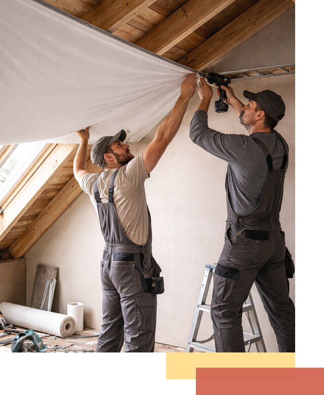 Монтаж натяжного потолка в мансарде в дзержинском