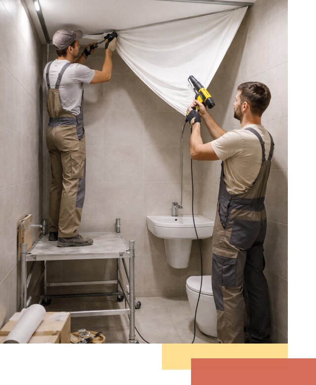 Монтаж натяжного потолка в санузле в дзержинском