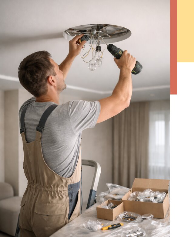 Установка люстры в натяжной потолок в дзержинском от 1228 руб. | Быстро и недорого — ОТДЕЛОЧНИК-Дзж