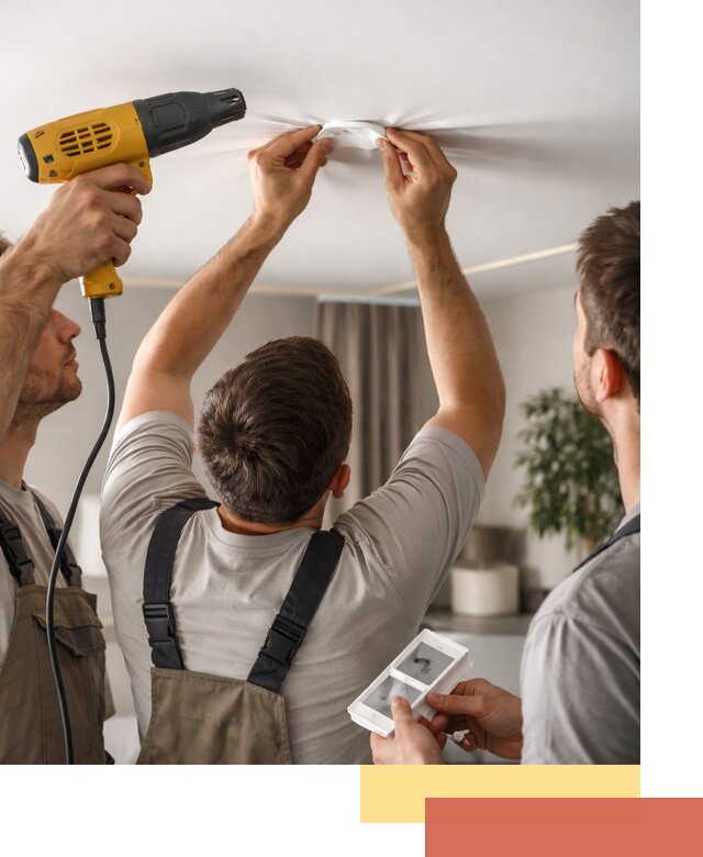 Ремонт прокола полотна натяжного потолка в дзержинском