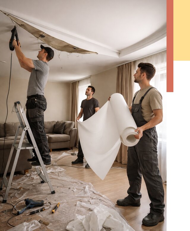 Замена полотна натяжного потолка в дзержинском от 9722 руб. быстро и недорого | ОТДЕЛОЧНИК-Дзж