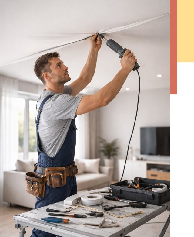 Ремонт натяжных потолков в дзержинском от 9722 руб. под ключ — ОТДЕЛОЧНИК-Дзж