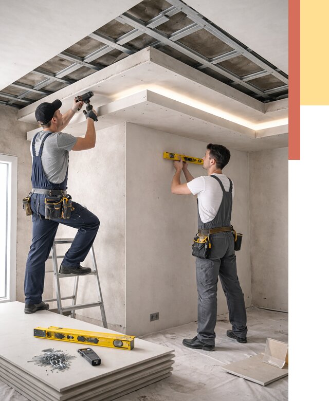 Двухуровневый потолок из гипсокартона в дзержинском от 1484 руб. под ключ | ОТДЕЛОЧНИК-Дзж