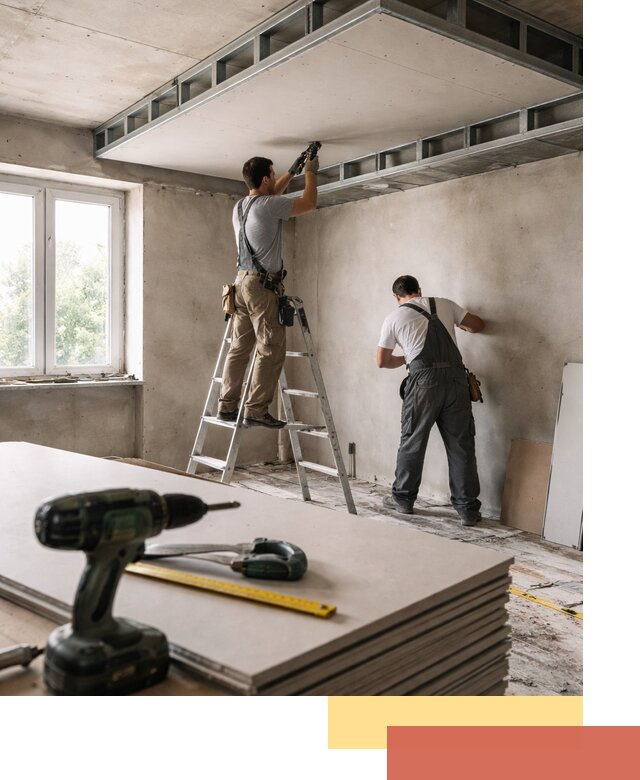 Двухуровневый потолок из гипсокартона в дзержинском