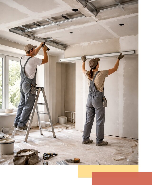 Монтаж многоуровневого потолка из гипсокартона в дзержинском