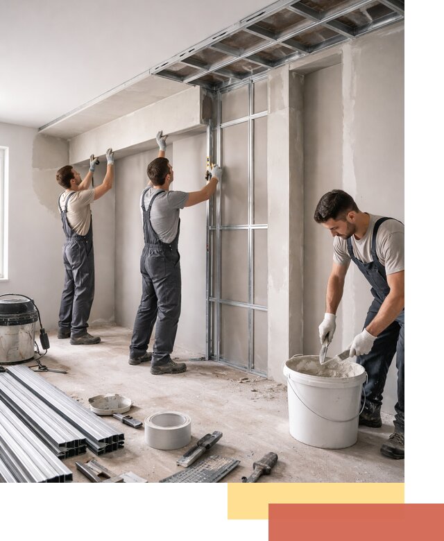 Монтаж потолка из гипсокартона с нишей в дзержинском