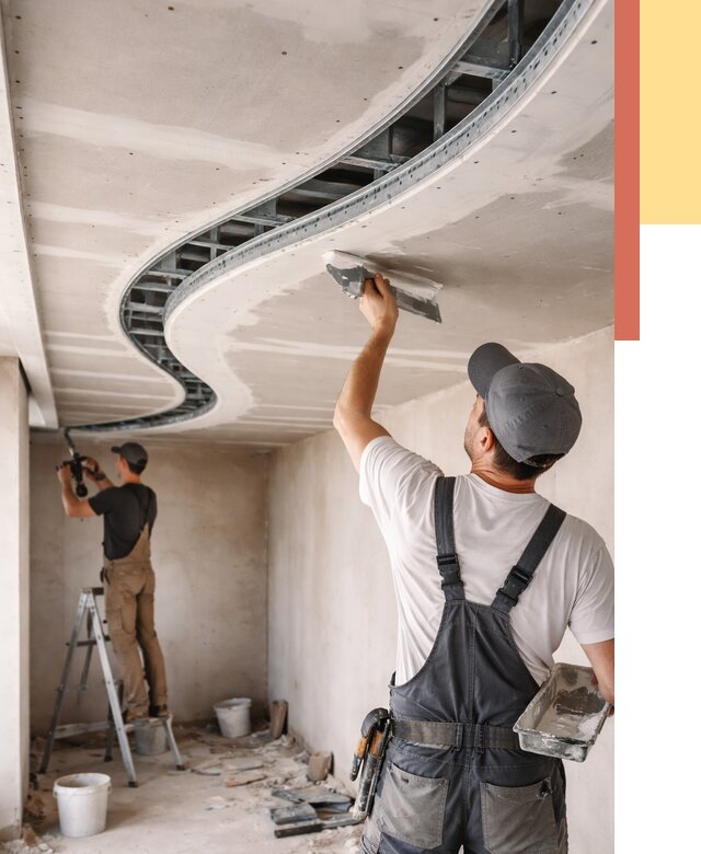 Криволинейный потолок из гипсокартона в дзержинском от 2149 руб./м2 | ОТДЕЛОЧНИК-Дзж