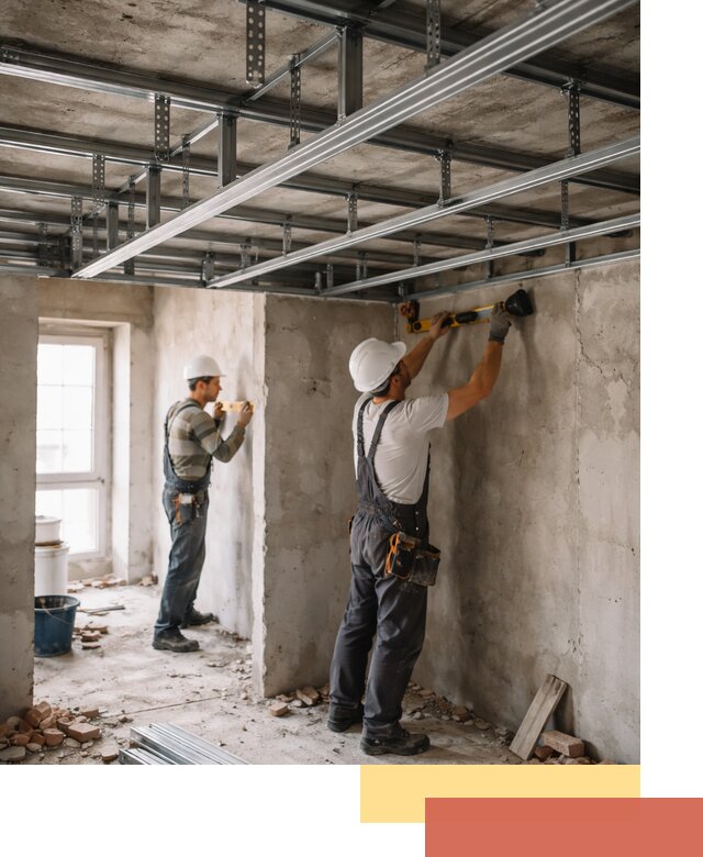 Монтаж каркаса потолка из профильного профиля в дзержинском