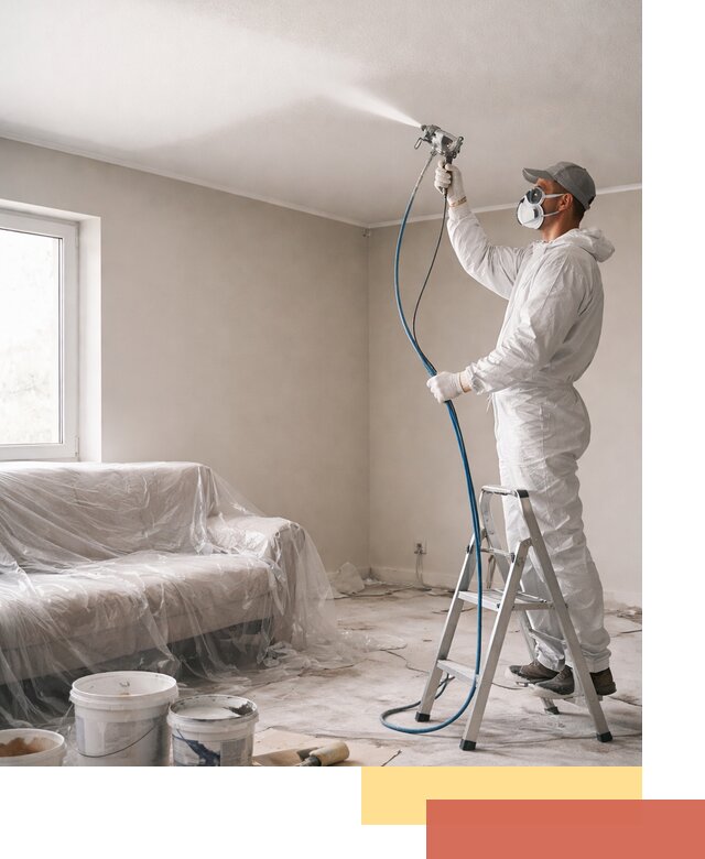 Покраска потолка краскопультом в дзержинском быстро и качественно