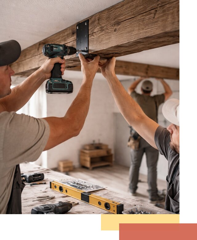 Монтаж декоративных потолочных балок в дзержинском